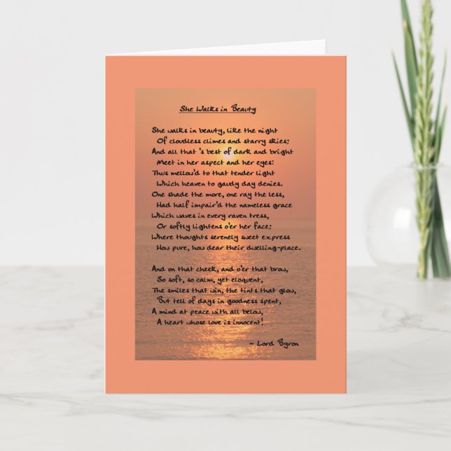 She Walks In Beauty/Cape May Sunset Greeting Card (Front)