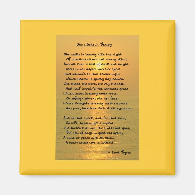 She Walks In Beauty/Cape May Sunset Square Magnet (Front)