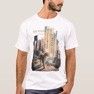 She Walks Through a Different Kind of Morning Poet T-Shirt