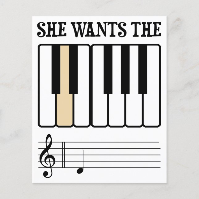 She Wants the D Piano Music Flyer (Front)