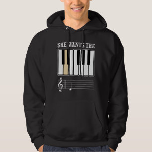 She Wants the D Piano Music Hoodie