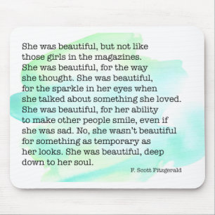 She Was Beautiful Mouse Mat