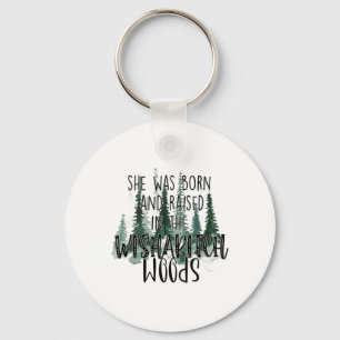 She Was Born And Raised In Wisha Woods Camper  Key Ring