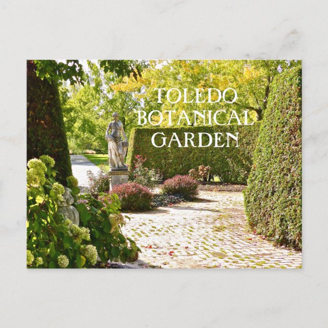 "SHE WATCHES OVER THE GARDEN" TOLEDO BOTANICAL GAR POSTCARD (Front)