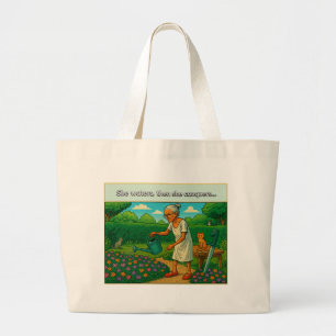 She waters, then conquers Tote Bag