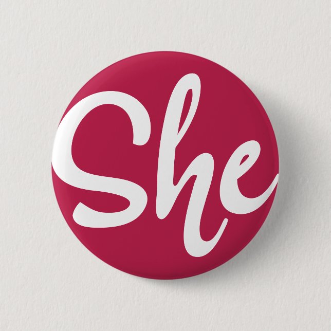 She White Design Button (Front)