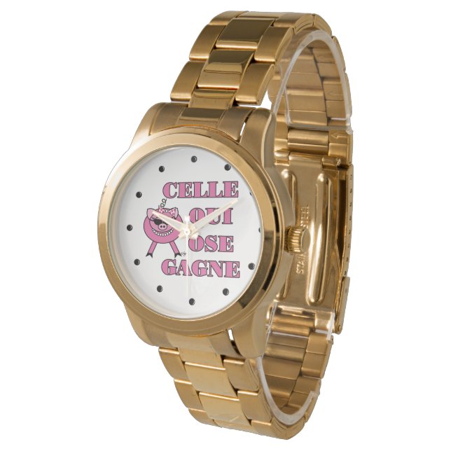 She Who Dares Wins French Saying Ladies  Watch (Angled)