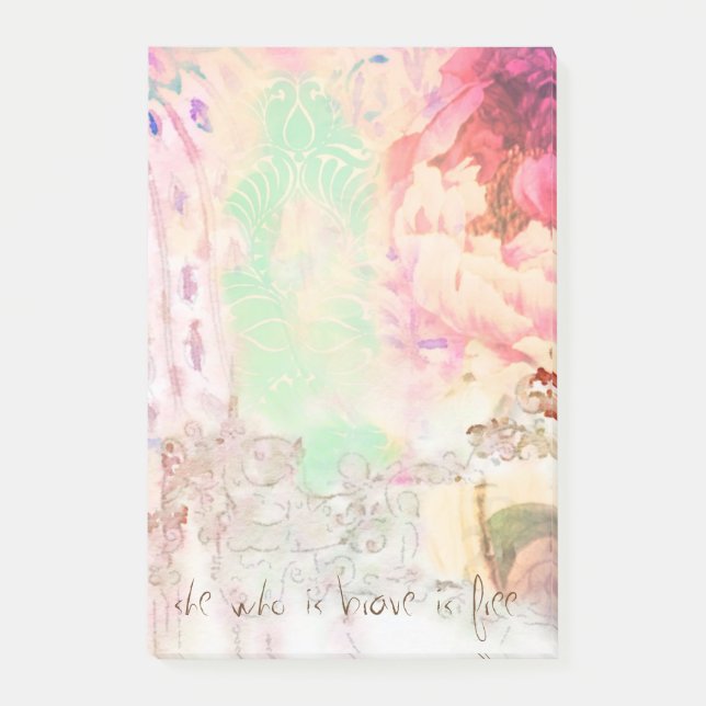 she who is brave is free sticky note pad (Front)