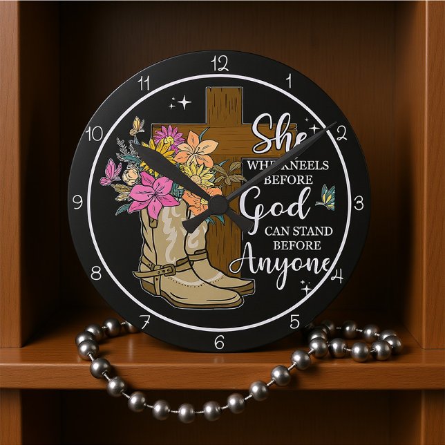 She Who Kneels Before God Design Round Clock (Creator Uploaded)