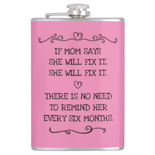 She Will Fix It Funny Mum Joke Hip Flask