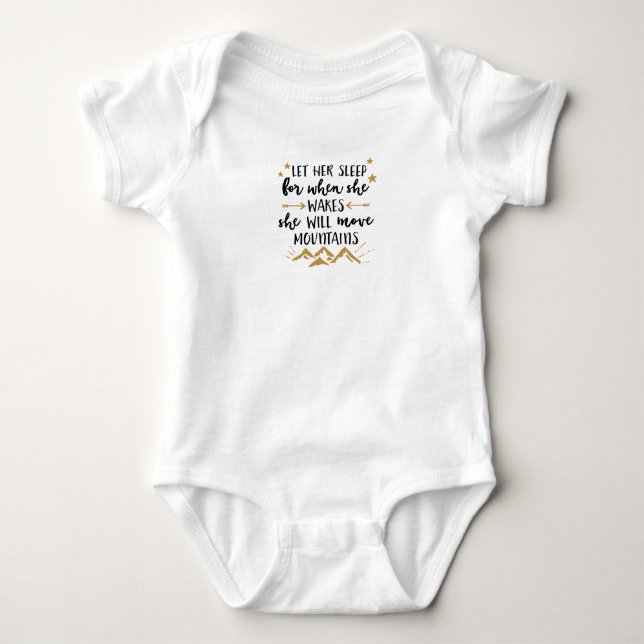 She Will Move Mountains Baby Jersey Bodysuit (Front)