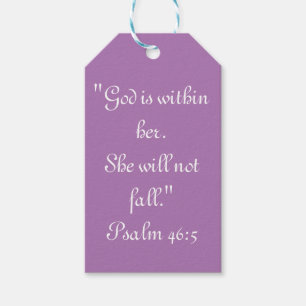 "She will not Fall" Scripture Gift Tag