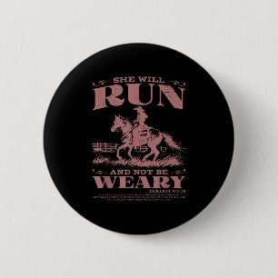 She Will Run And Not Be Weary  6 Cm Round Badge