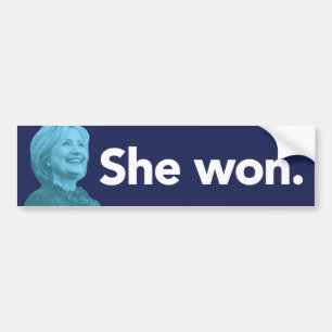 She Won Bumper Sticker