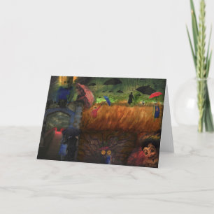 She Wore Blue Velvet Mix Media Surreal Goth Art Card