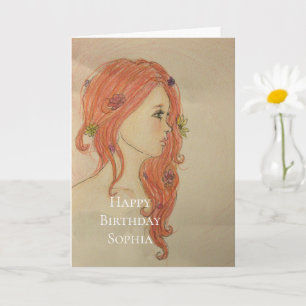 She Wore Flowers in her hair Birthday Card