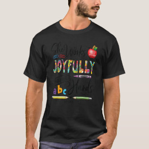 She Works Joyfully With Her Hands  Love Para Life T-Shirt