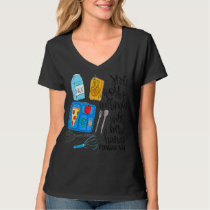 She Works Willingly With Her Hands Lunch Lady Cafe T-Shirt