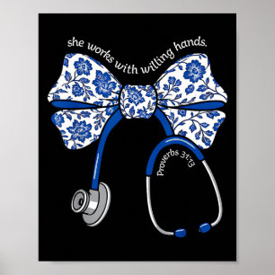 She Works With Willing Hands Proverbs 31 13 Christ Poster