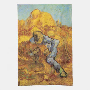 Sheaf Binder (after Millet) by Vincent van Gogh Tea Towel
