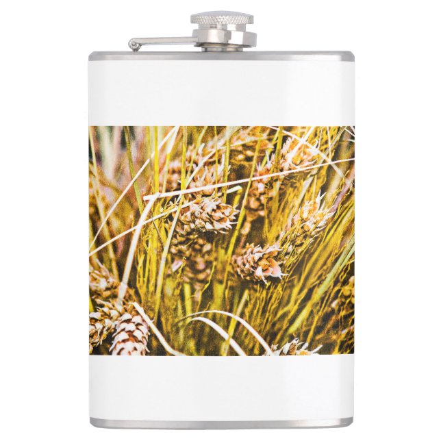 Sheaf Of Wheat - Thank You Hip Flask (Front)