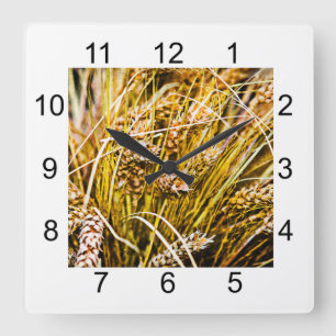 Sheaf Of Wheat - Thank You Square Wall Clock