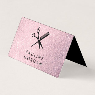 Shear and Comb Elegant Lux Glitter Business Card