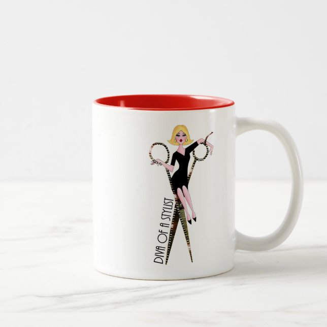 Shear DIVA - Hair Stylist DIVA Two-Tone Coffee Mug (Right)