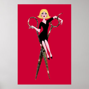 "Shear Diva" /Wth Bckgr Colour Poster