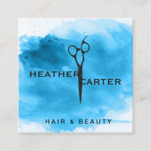 Shear Modern Watercolor Hairstylist Appointment Card