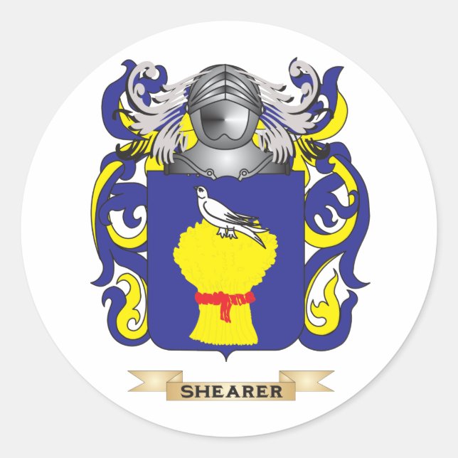 Shearer Coat of Arms (Family Crest) Classic Round Sticker (Front)