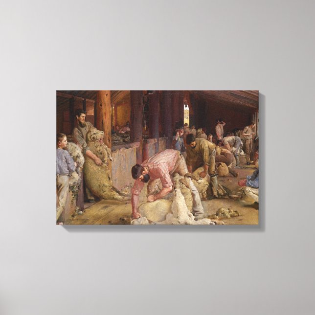 Shearing the Rams (Australian Art) (Tom Roberts) Canvas Print (Front)