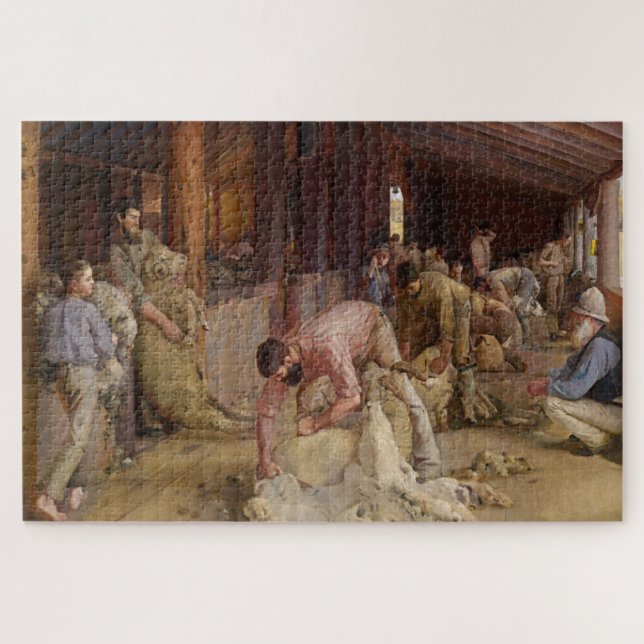 Shearing the Rams (Australian Art) (Tom Roberts) Jigsaw Puzzle (Horizontal)