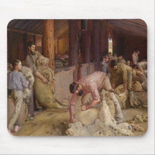 Shearing the Rams (Australian Art) (Tom Roberts) Mouse Mat