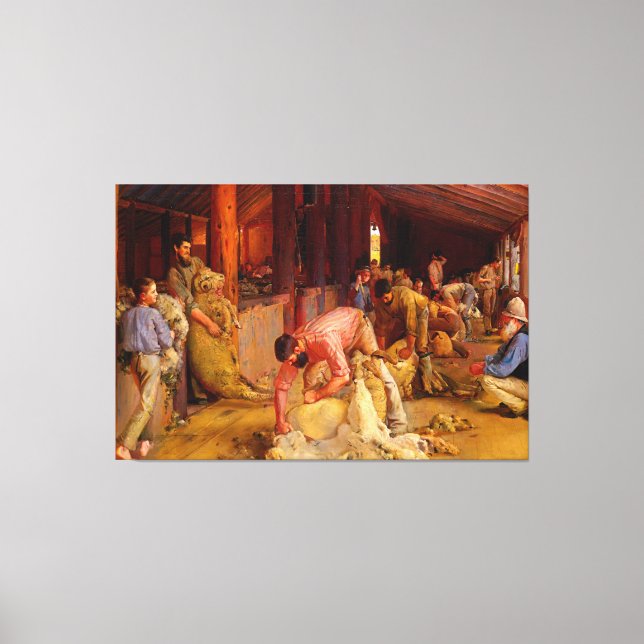Shearing the Rams Tom Roberts 1890 Australian Art Canvas Print (Front)
