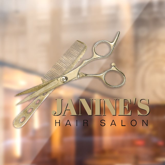 Shears and Comb Hair Salon Gold ID814  Window Cling (Sheet 2)