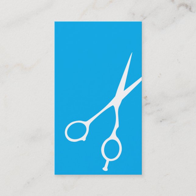 Shears Barber/Cosmetologist Business Card (Cyan) (Front)