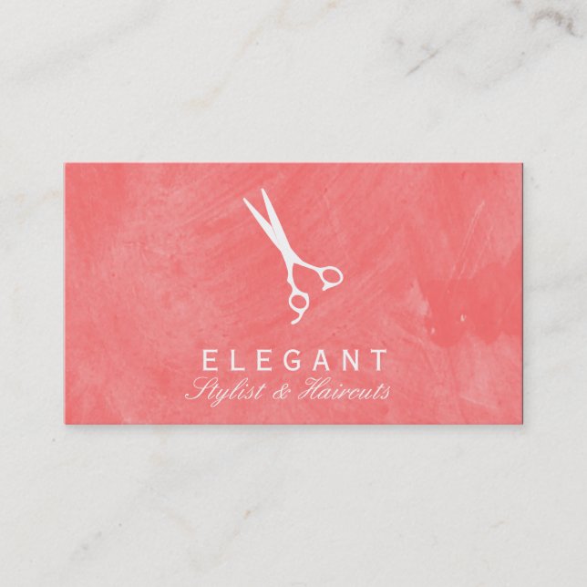 Shears / Brushed Texture (Guava) Business Card (Front)