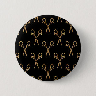 Shears (gold) 6 cm round badge