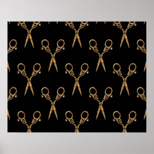Shears (gold) poster