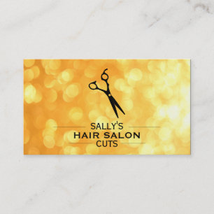 Shears Logo with Dividers variation (gold bokeh) Business Card