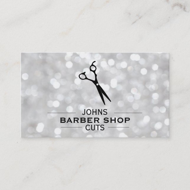 Shears Logo with Dividers (white bokeh) Business Card (Front)