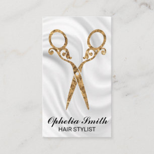 Shears Ornate / Gold Silk Drapery Fabric Business Card