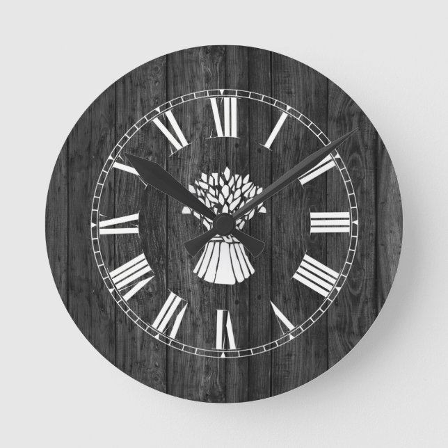 SHEATHS OF WHEAT ROUND CLOCK (Front)