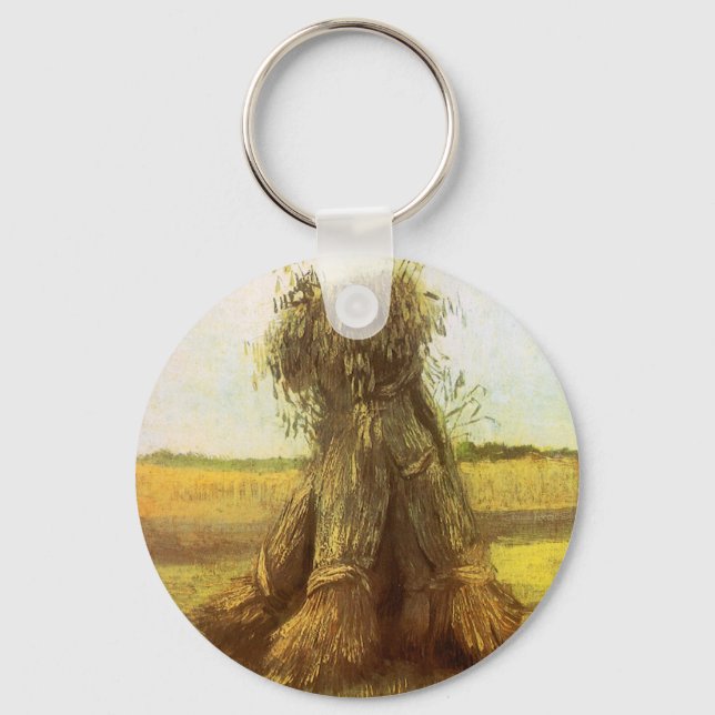 Sheaves of Wheat by Vincent van Gogh Key Ring (Front)
