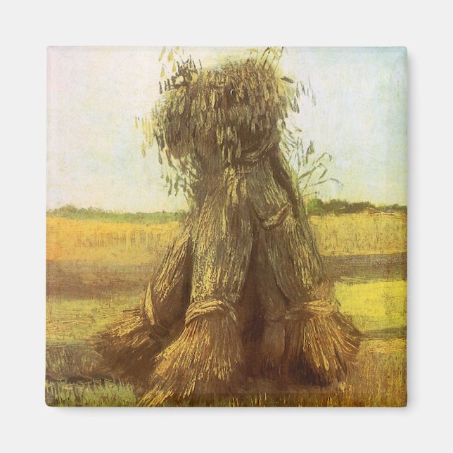 Sheaves of Wheat by Vincent van Gogh Magnet (Front)