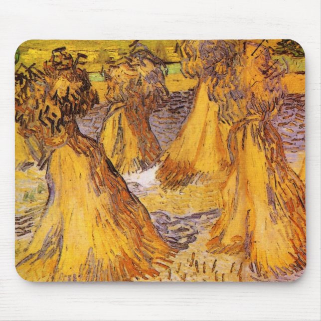 Sheaves of Wheat by Vincent van Gogh Mouse Mat (Front)