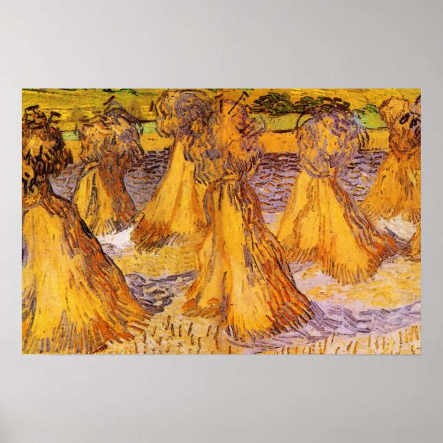 Sheaves of Wheat by Vincent van Gogh Poster (Front)