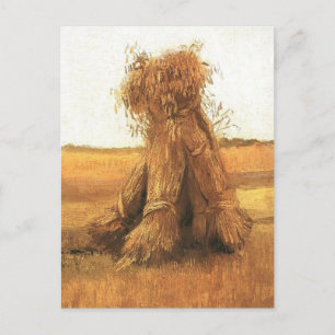 Sheaves of Wheat in a Field, van Gogh Postcard