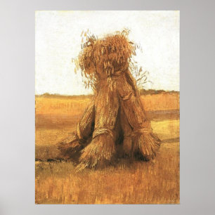 Sheaves of Wheat in a Field, van Gogh Poster